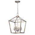 thumbnail image 2 of Warehouse of Tiffany Cohen Antique Silver 4-Light Open Metal Cage Lantern Chandelier, 2 of 9