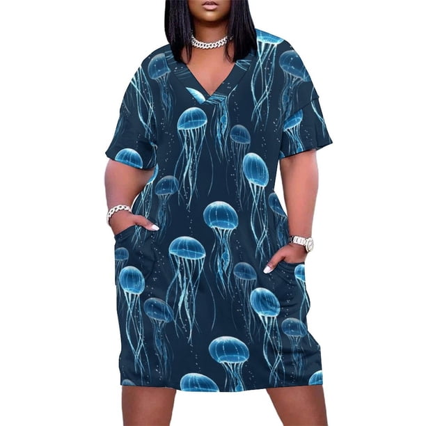 Vestido de Medusa brillante para mujer vestido suelto con bolsillo vestidos de baile vestidos de fiesta