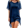 thumbnail image 4 of HAJWOH Women Chiffon Tassel Swimsuit Cover Up Beach Tassel Coverups for Swimwear, 4 of 4
