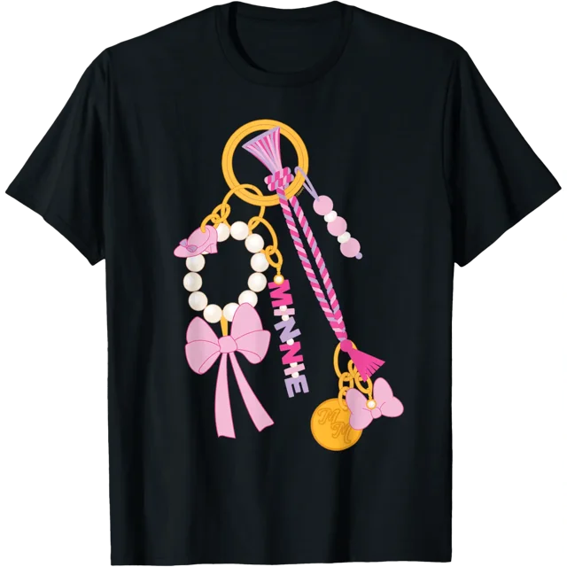 Disney Minnie Mouse T-Shirt Graphique avec Charme de Sac à la Mode Toutes Tailles P-5TG