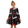 thumbnail image 6 of Generic Kids Valentine Outfits Toddler Baby Girl Valentine's Day Outfit Crew Neck Dress Kid Love Heart Ruffle Party Dress Spring Summer Clothes Dress(18-24 Months,L), 6 of 8