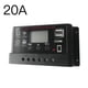 thumbnail image 1 of Regulador de panel solar Controlador de carga de batería Pantalla LCD Gestión completa de carga PWM de 4 etapas, 20 A, Negro, 3 botones kenally HA5851-08B, 1 of 6