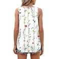 thumbnail image 5 of Delliss Womens Summer Dressy Plus Size Tank Tops Sleeveless Flower Print T Shirt Loose Fit Tunic Blouses S-3XL, 5 of 7