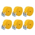 thumbnail image 1 of 6 Piezas Carga Amarre Abajo Correas con Leva Bloqueo Hebilla Nylon para Coche  Yellow 3m*2.5cm, 1 of 1