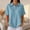 Sky Blue, variant on Boyscolos Henley Polo Shirts for Women Solid Color Short Sleeve Polo Shirts Waffle Knit Basic Lapel Collared Summer Top Light Purple M