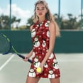 thumbnail image 3 of Yuyamidu Snowman Golf Dresses for Women Size XS Music Note Womens Athletic Dress Christmas Tennis Golf Workout Sports Sleeveless Mini Dress Built in Shorts with Pocket, Red, 3 of 8