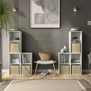 Join Stackable 2-Cube Wood White Bookcase