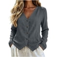 thumbnail image 2 of Neewe Womens Button Down Shirts Cotton Linen Long Sleeve Blouses Casual Loose Fit Tops Daily Outfits, 2 of 6