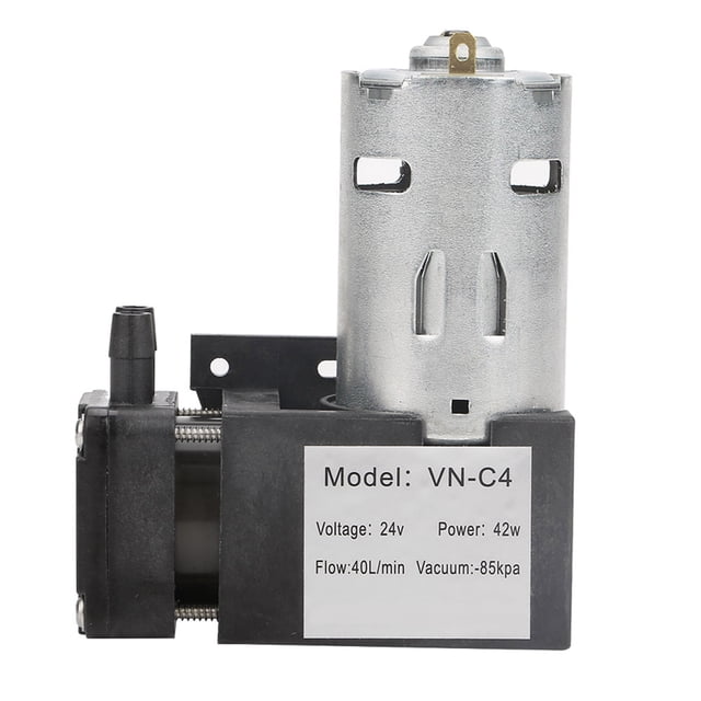 "Compact 24V Oil-Free Vacuum Pump with -85KPa Suction & 40L/min Flow for Medical & Industrial Applications"