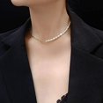 thumbnail image 3 of Clip de papel Collar de perlas Cadena de eslabones gruesos vintage Perlas cultivadas barrocas Gargantilla de oro de 18 k Moda Retro Encanto Joyería de San Valentín para mujeres Niñas - oro Sincero Electrónica, 3 of 5