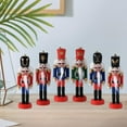 thumbnail image 6 of 6Pcs 13cm Wood Christmas Nutcracker Hanging Ornaments Set for Christmas Themed Party Birthday Gift Festive Handmade Durable Toy Collectible, 6 of 8