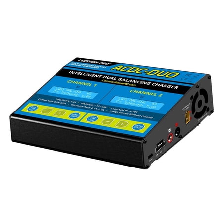 UPC: 0619960243206 | Common Sense RC ACDC-DUO Two-Port Multi-Chemistry Balancing Charger (LiPo/Life/L