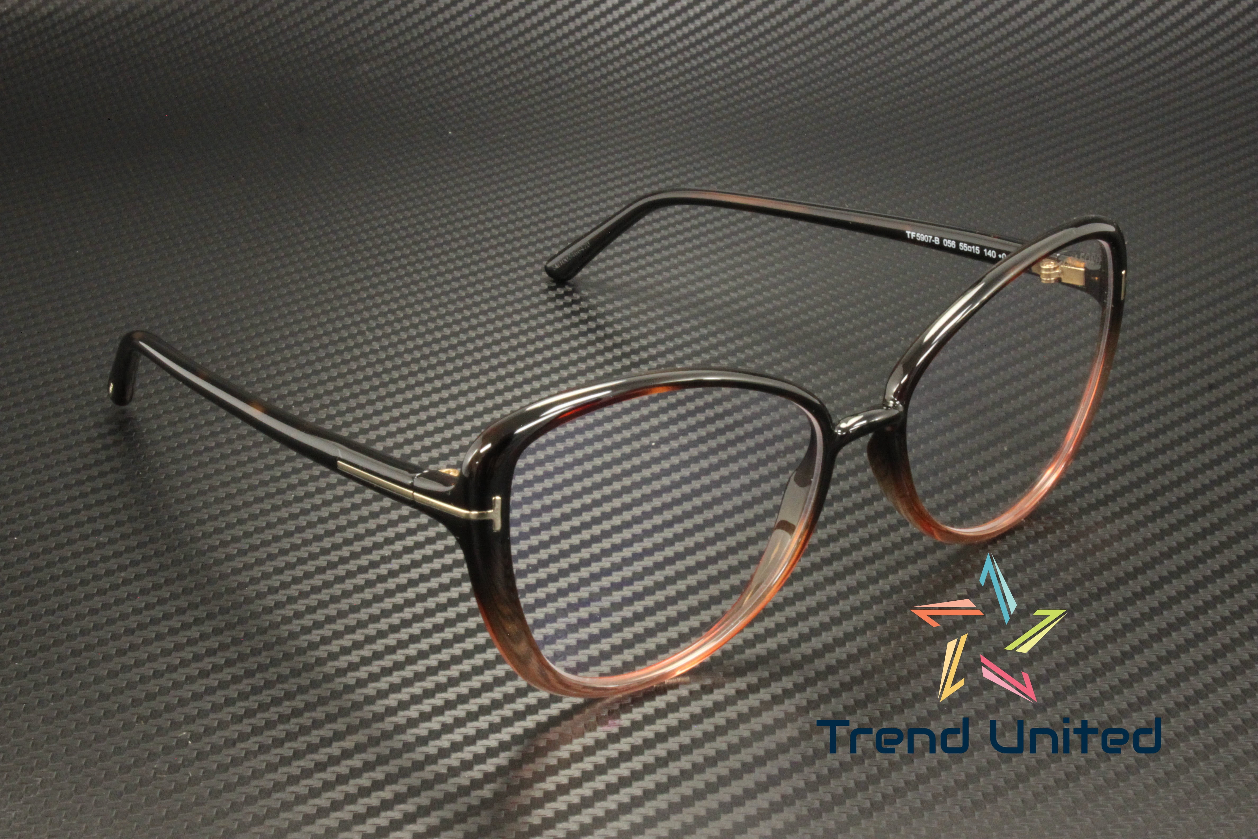 Tom Ford EYEGLASSES TF5907B-056-55 New with case Tom Ford TF5907-B 056 Eyeglasses Brown 55mm Women | Lens & Luxe main image 2