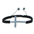 thumbnail image 2 of Handmade Sideways Cross Black String woven braided Macrame Bracelet - 91174, 2 of 4
