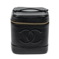 thumbnail image 1 of Pre-Owned Chanel Black Timeless Tall Vanity Case Handbag Caviar Leather, 1 of 10