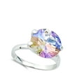 thumbnail image 4 of Round Multi-color CZ Solitaire Wedding Ring .925 Sterling Silver Band Jewelry Female Size 8, 4 of 4