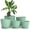Mint, variant on Utopia Home - Plant Pots Indoor with Drainage - 7/6.6/6/5.3/4.8 Inches Home Decor Flower Pots - Plastic Planters for Indoor Plants, Cactus, Succulents Pot (Mint, Pack of 10)