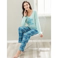 thumbnail image 7 of Women's Two Piece Sleepwear Set Knit Top with Flannel Pants RHW2864, 7 of 7