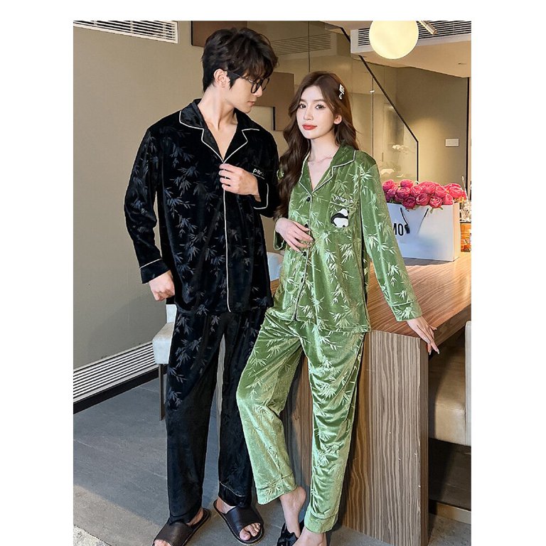 DanceeMangoo Fashion Autumn Winter Thicken Warm Couple Pajamas Set