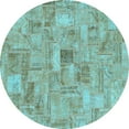 thumbnail image 1 of Ahgly Company Indoor Round Patchwork Light Blue Transitional Area Rugs, 7' Round, 1 of 4