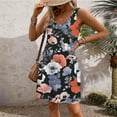 thumbnail image 4 of UPPADA Women's Summer Beach Dress Floral Print Midi Sundress Sleeveless Casual T-Shirts Dress V Neck Loose Boho Tank Dresses Womens Dress Black,XXL, 4 of 7