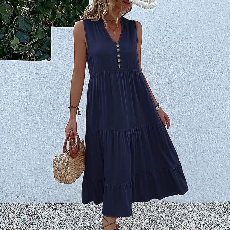 loose vest dress Vkoywkm Womens Sweater Vest Dress Oversized V Neck Sleeveless Pullover Sweater Dress Solid Ribbed Knit Vest Dress Loose Casual Tank Sweater Dress,