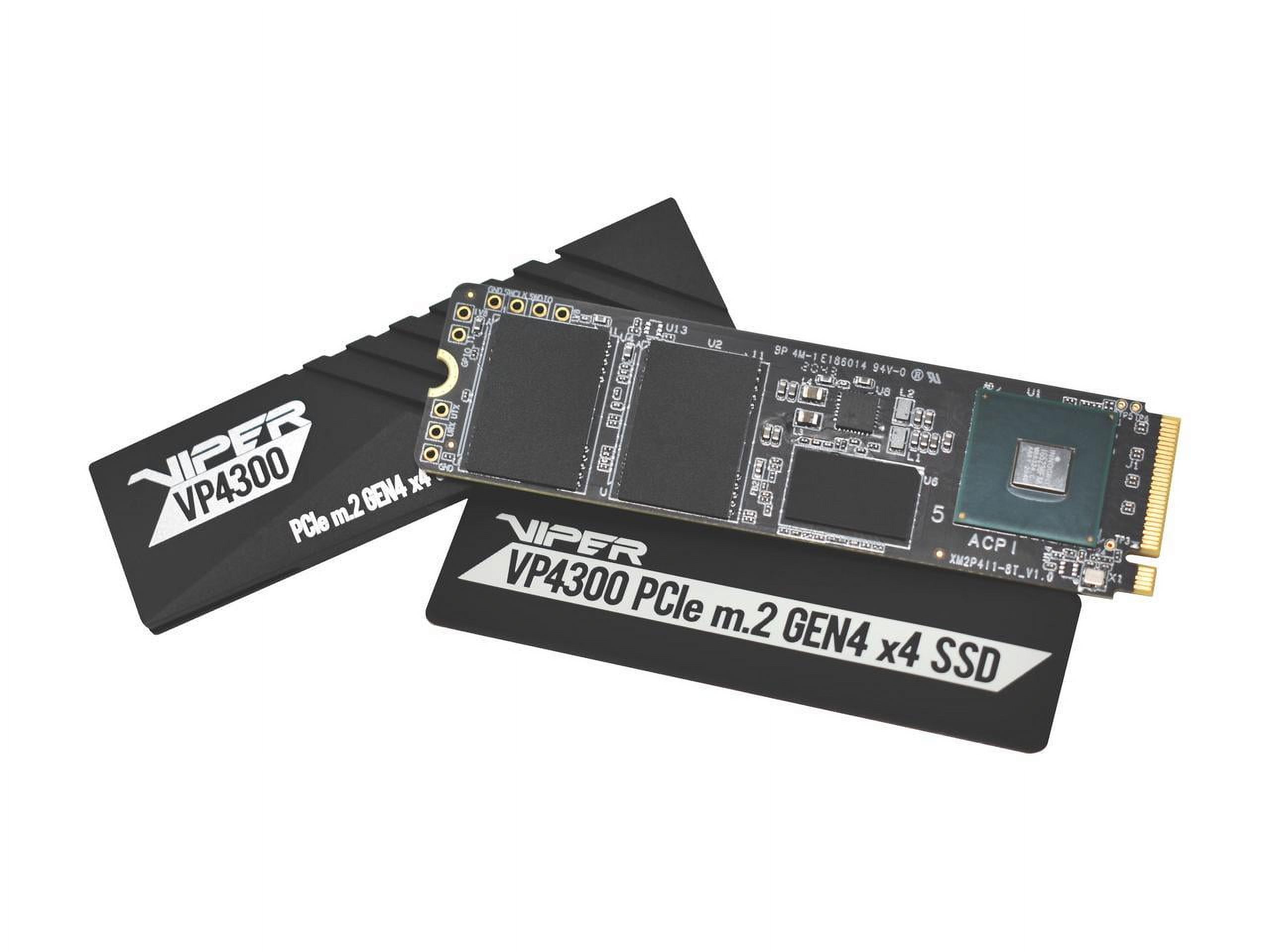 内蔵型SSD Patriot Viper VP4300 1TB M.2 PCIe Gen4x4 Patriot Viper VP4300 1TB M.2 Gen4 NVMe SSD – DRAM Cache, Heatsink
