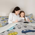 thumbnail image 5 of Homewish Cute Cartoon Car Full Size Comforter Sets,Toy Car Bedding Comforter Set,Blue Yellow Gray Bedding Sets For Boys Kids,Ultra Soft Home Decor Reversible,3-Piece, 5 of 8