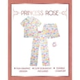 thumbnail image 2 of Princess Rose Girls Pajamas Set Cute Sleep Shirt Top Pajama Pants Shorts with Scrunchie 4 Piece, 2 of 7