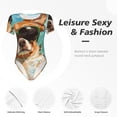 thumbnail image 4 of Vsdgher Funny Swimming Chihuahua Prinr Short Sleeve Body suit for Womens, Sexy Onesie One Piece Round Neck Bodysuit Shapewear Tummy Control-Medium, 4 of 7