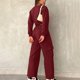 thumbnail image 5 of Puntoco Conjunto de camisa y top de manga larga con cuello redondo y pantalones umbilicales con fugas para mujer Puntoco Puntoco-5401, 5 of 7
