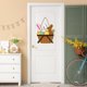 thumbnail image 4 of Decoraciones de Pascua, adornos de Pascua, regalos de Pascua, letrero de madera para puerta de Pascua: canasta de conejito con huevos de pollito, 30 x 29 cm, decoración colgante de madera para puerta, 4 of 4