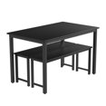 thumbnail image 5 of DKLGG 28.7 Inches Height 3 Pieces Farmhouse Kitchen Table Set with Two Benches, Black, 5 of 7