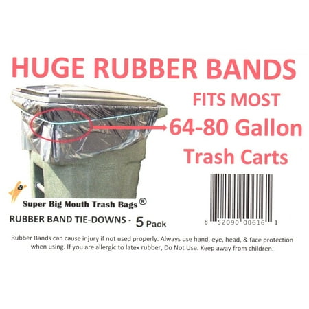 SUPER BIG MOUTH TRASH BAGS® RUBBER BAND Tie-Downs for 64/65-80 Gallon Trash Carts 5 (Best Thrash Metal Bands 2019)