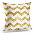 thumbnail image 1 of BOSDECO Housse de Coussin Motif Géométrique Effet Feuille d'Or Chevron 20x20 Pouces, 1 of 1
