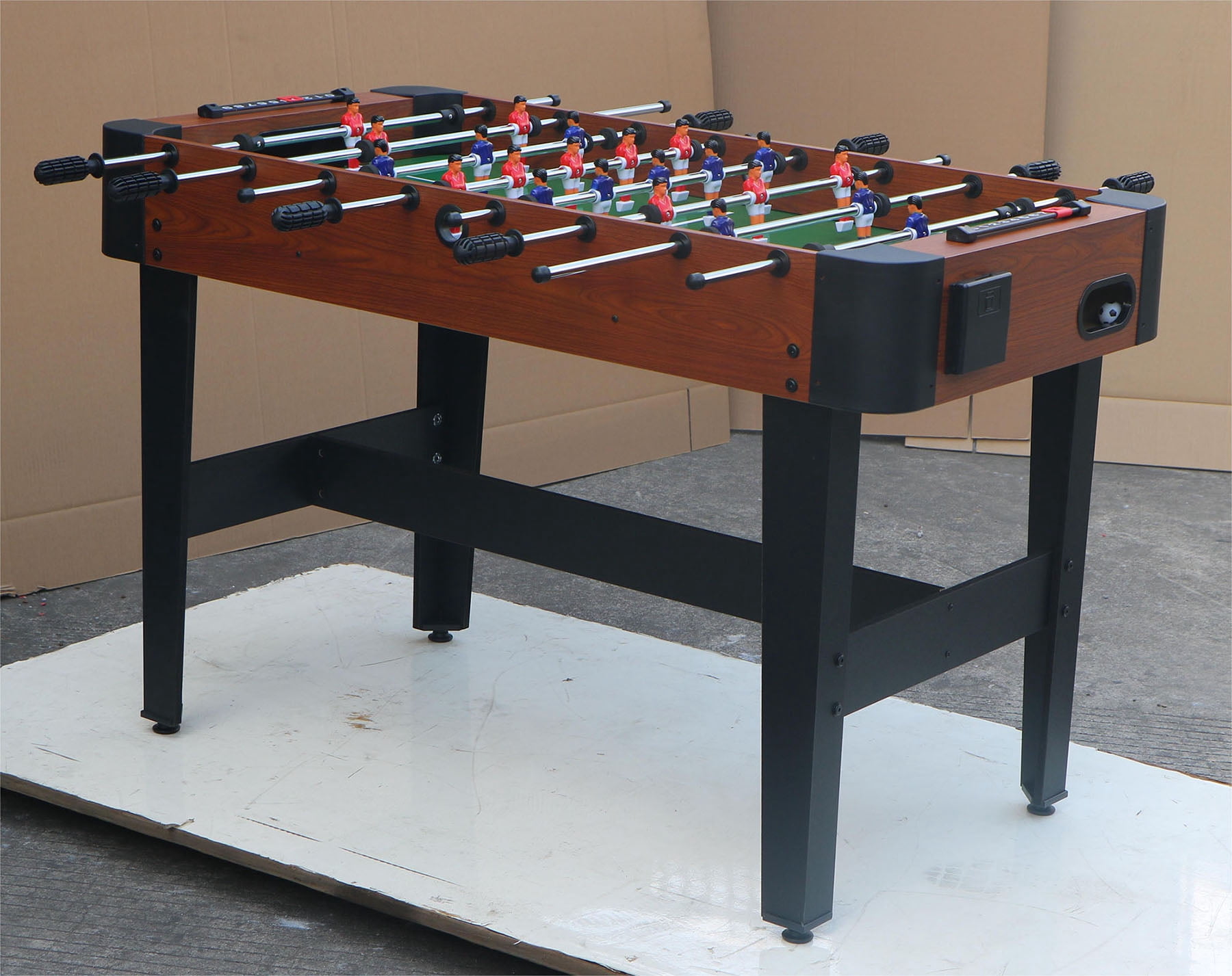 48" Soccer Table in Sleek Black Design - MDF and Steel Family Game Table Perfect for Indoor Play