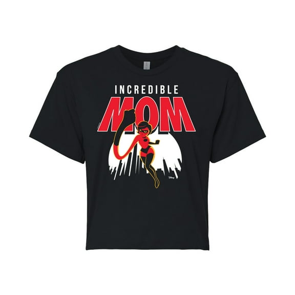 The Incredibles - Incredible Mom - Juniors Cropped Cotton Blend T-Shirt