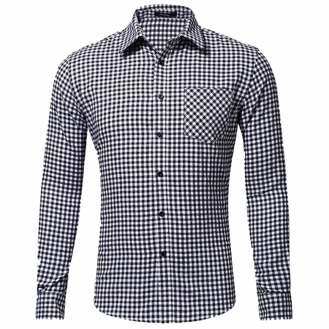 Pompotops Chemise Décontractée Ajustée à Manches Longues pour Hommes Automne avec Poche en Solde