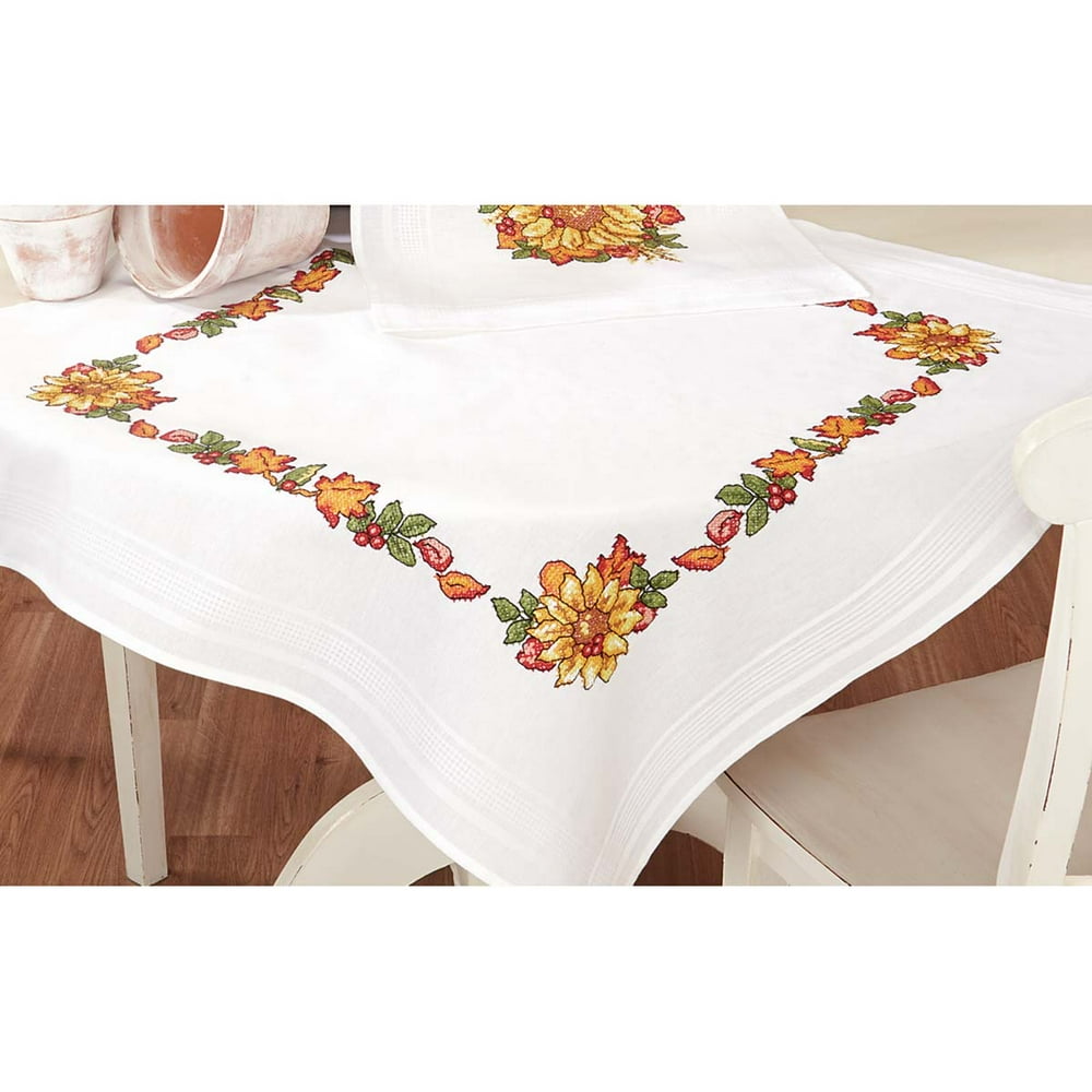 Craftways® Autumn Table Topper Stamped Cross-Stitch Kit - Walmart.com