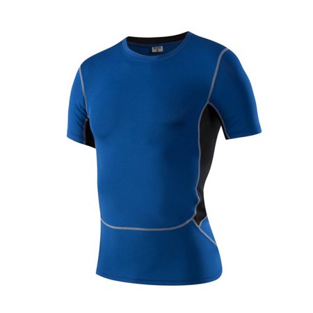 EFINNY Mens Sports Compression Wear Under Pro Base Layer Short Sleeve