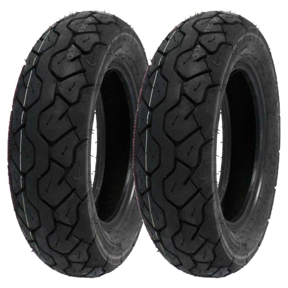 SET OF TWO Tire 110/9010 Tubeless Front/Rear Motorcycle Scooter