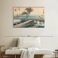 thumbnail image 2 of Elephant Stock Yokkaichi San Cho Kwa Station 44 Wall Art - Horizontal Canvas Wall Art - Living Room Wall Decor - Architecture Canvas - Beige And Blue Decor By Utagawa Hiroshige - 39" x 26", 2 of 8