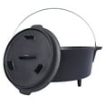 thumbnail image 2 of Cast Iron Dutch Oven with Skillet Lid - 12 Quart Camping Pot for Outdoor Cooking, 2 of 9