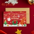thumbnail image 1 of Christmas Cute Cartoon Blessing Small Card Gift Message Card, Holiday Foil (40 Red Cards And Envelopes), 1 of 4