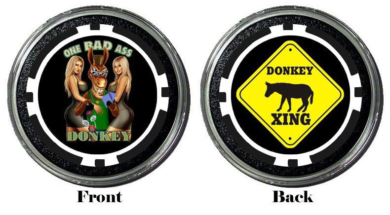 Card Guard One Bad Ass Donkey Protector Holdem Poker Chip/Card Cover 