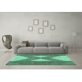 thumbnail image 3 of Ahgly Company Indoor Rectangle Abstract Turquoise Blue Contemporary Area Rugs, 4' x 6', 3 of 4
