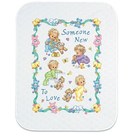 Bear Quilt Stamped Cross Stitch - Baby Hugs Someone New Quilt Stamped Cross Stitch Kit-34