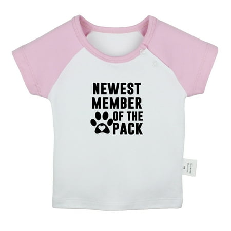 

Newest Member Of The Pack Funny T shirt For Baby Newborn Babies T-shirts Infant Tops 0-24M Kids Graphic Tees Clothing (Short Pink Raglan T-shirt 18-24 Months)