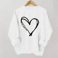 thumbnail image 2 of Valentine Sweatshirts For Women Long Sleeve Crew Neck Print Pullover Tops Casual Loose Trendy Clothes (XS, White-C), 2 of 6