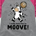 thumbnail image 3 of Instant Message - Watch Me Moove Disco Cow - Toddler & Youth Girls Raglan Graphic T-Shirt, 3 of 5